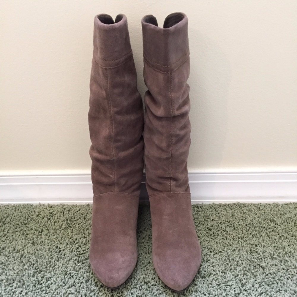 ALDO suede mid calf light brown boots